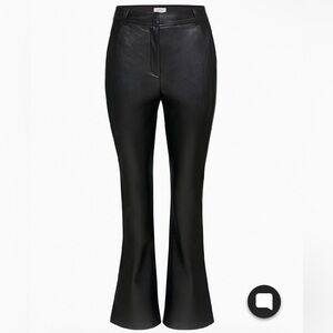 Aritzia Babaton Black Flare Leather Pants